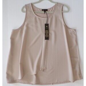 DG2 by Diane Gilman Mushroom Pleat Front Tank Tunic NWT Size 1X (2X)